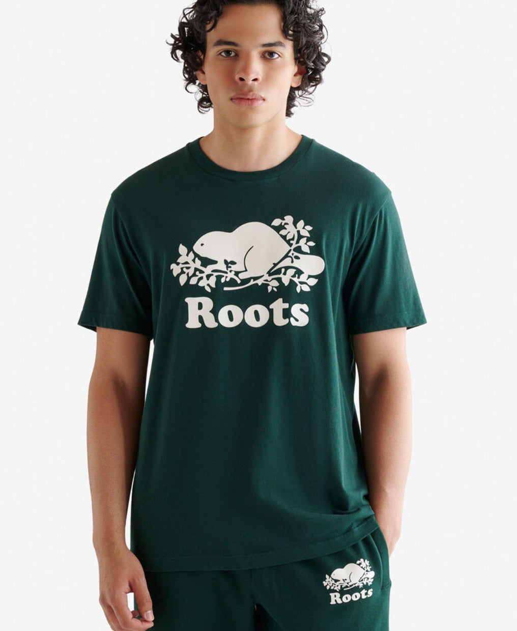 Roots オーガニックコットン クーパー・ビーバーTシャツ メンズ(日本未入荷)