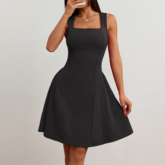 Slim Fit Dress Backless Sleeveless Vest Suspender Skirt